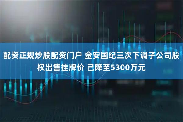 配资正规炒股配资门户 金安国纪三次下调子公司股权出售挂牌价 已降至5300万元